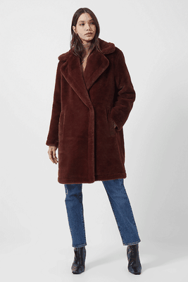 Faux Fur Collared Wrap Coat from French Connection