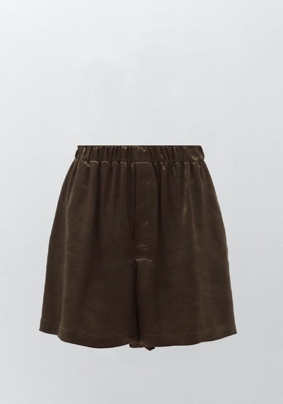 High-Rise Satin Shorts from Bottega Veneta 