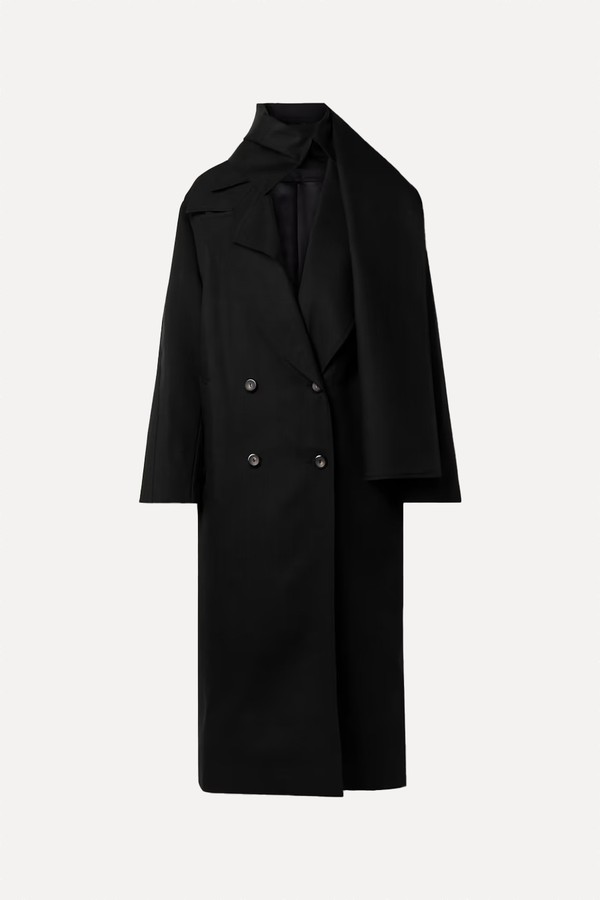 Double-Breasted Layered Wool-Twill Coat from Róhe