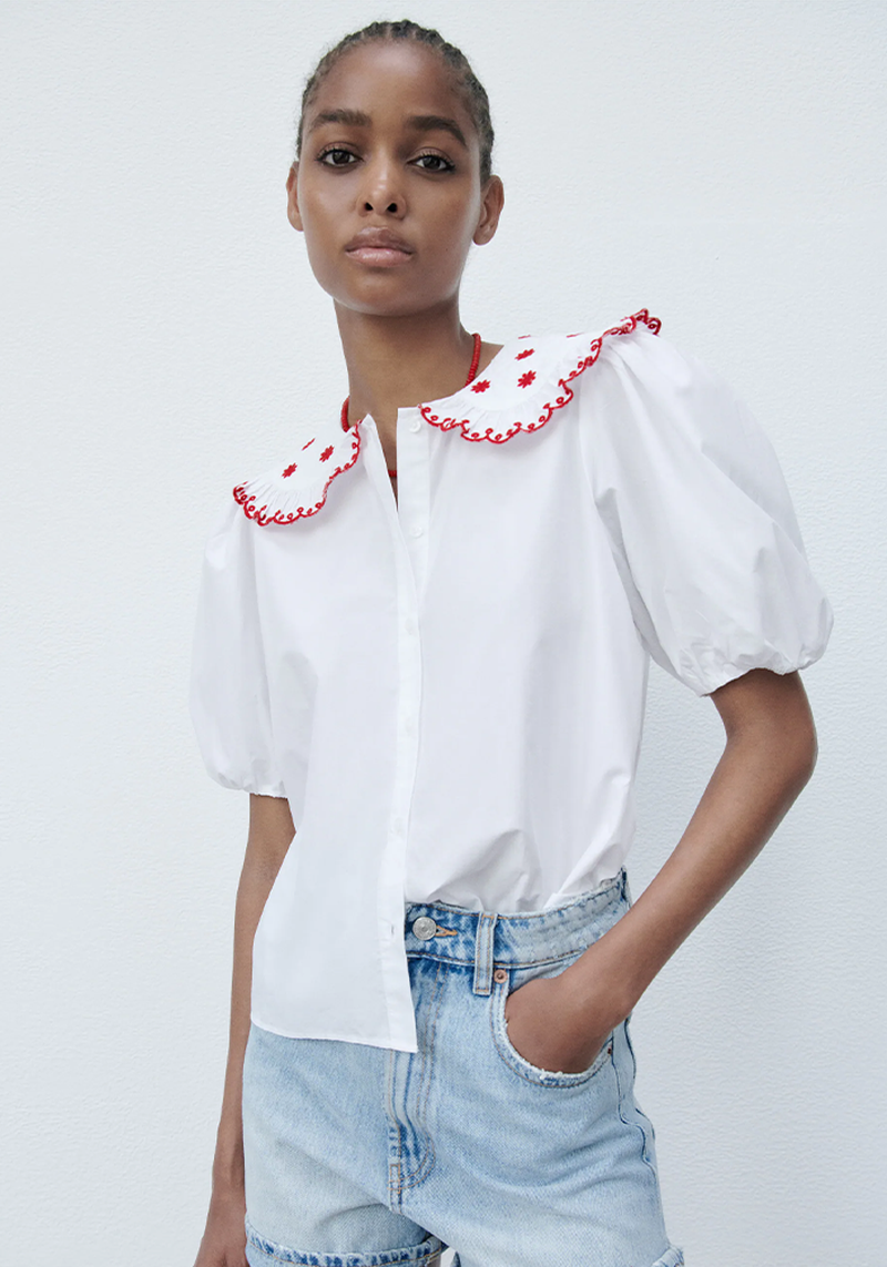 Embroidered Poplin Shirt 