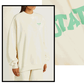 Iris Cream Logo Cotton Sweatshirt from Rotate Sunday