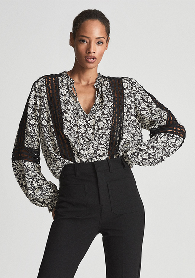 Florence Floral Printed Bloom Detail Blouse