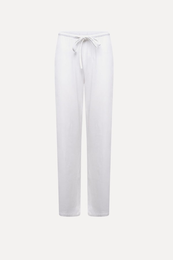 Pointelle-Pattern Mid-Rise Straight-Leg Cotton-Jersey Pyjama Trousers  from The NAP Co.