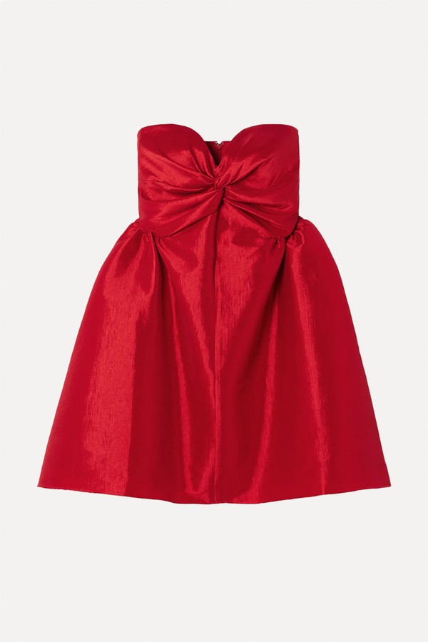 Fiona Strapless Twisted Taffeta Mini Dress from KIKA VARGAS