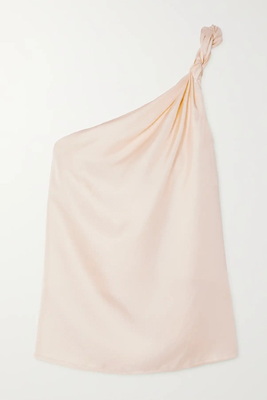 Adiran Twisted One-Shoulder Silk-Twill Top from Loulou Studio