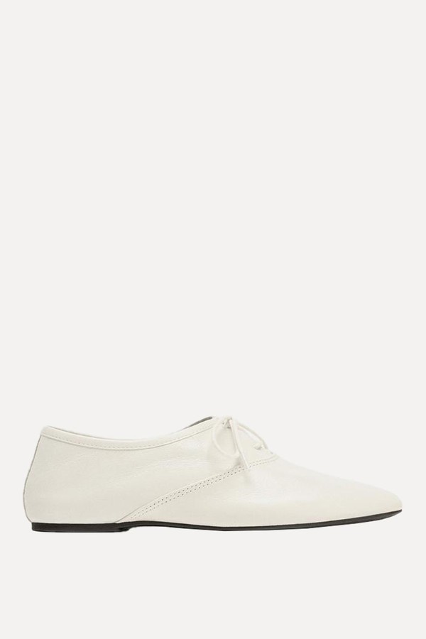 Flat Lace-Up Leather Shoes from Zara