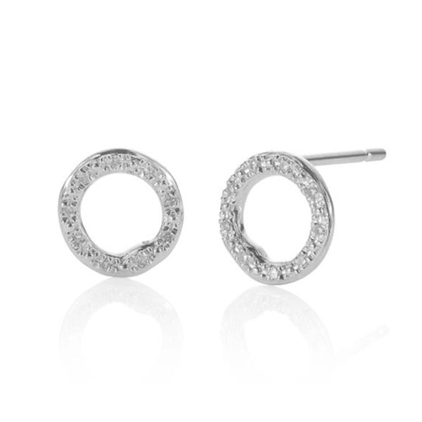 Riva Diamond Circle Stud Earrings