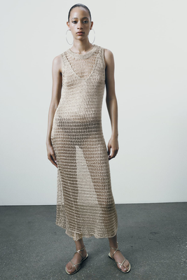 Metallic Mesh Knit Dress from Zara