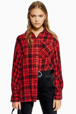 Check Oversized Shirt from Topshop