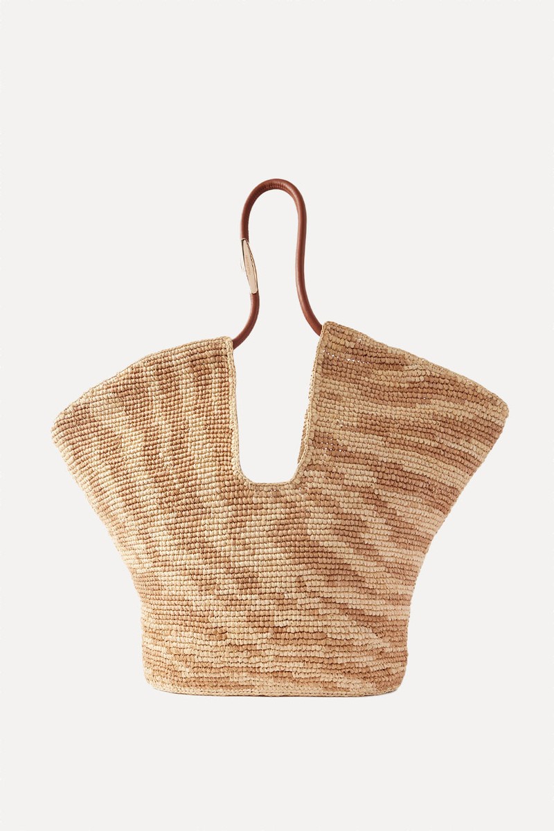 Goldentime Raffia-Jacquard Tote from Zimmermann