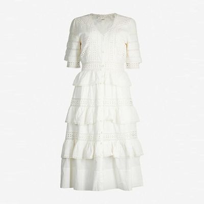 Rebecca V-Neck Cotton Midi Dress from LoveShackFancy