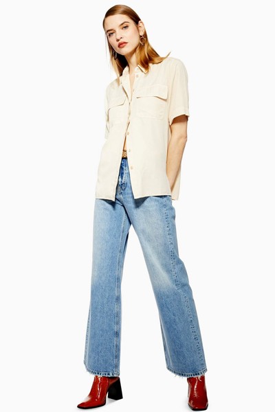 Bleach Slim Wide-Leg Jeans