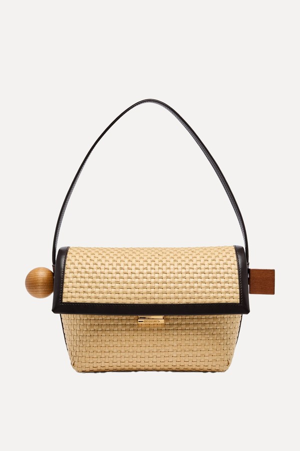 Le Rond Carré Woven Raffia Shoulder Bag from JACQUEMUS