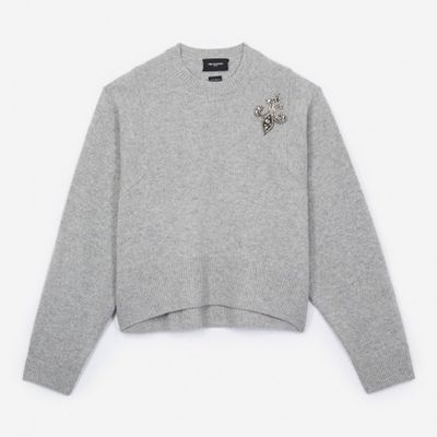 Grey Cashmere Sweater With Fleur De Lys from The Kooples