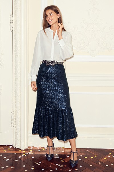 Sequin Midi Skirt