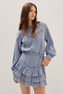 Embroidered Ruffled Skirt from Mango
