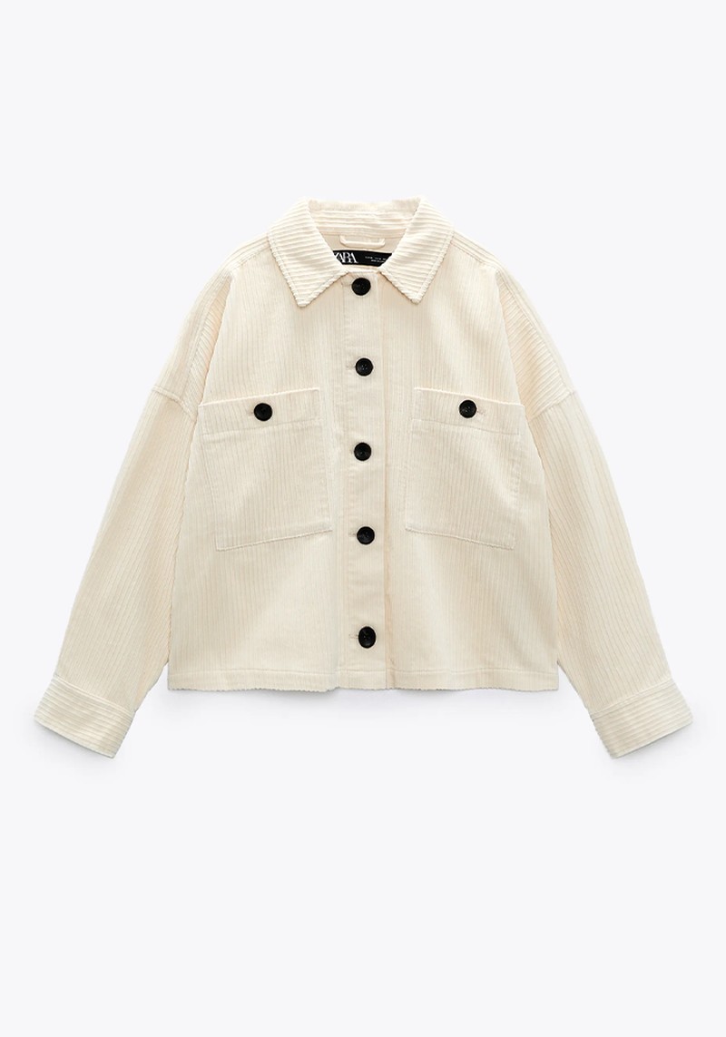 Cropped Corduroy Overshirt from Zara