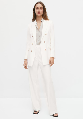 Crepe Mock Double Breasted Blazer from Massimo Dutti
