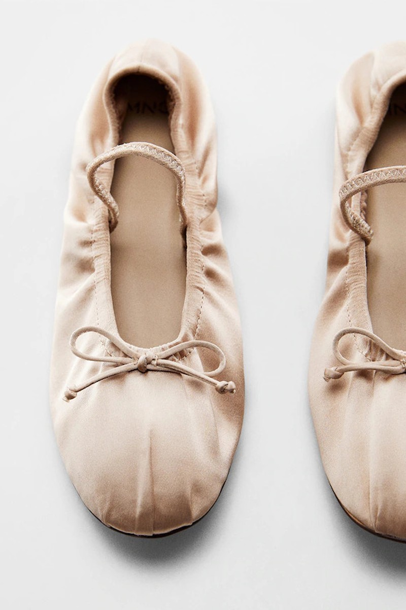 Elastic Satin Ballerinas from Mango
