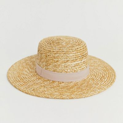 Natural Straw Boater from Asos Design