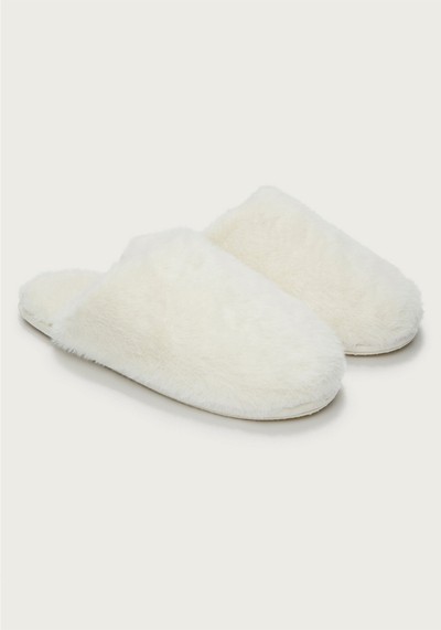 Faux-Fur Mule Slippers