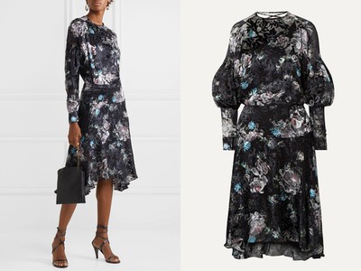 Jemima Floral-Print Devoré-Satin Dress from Preen By Thornton Bregazzi