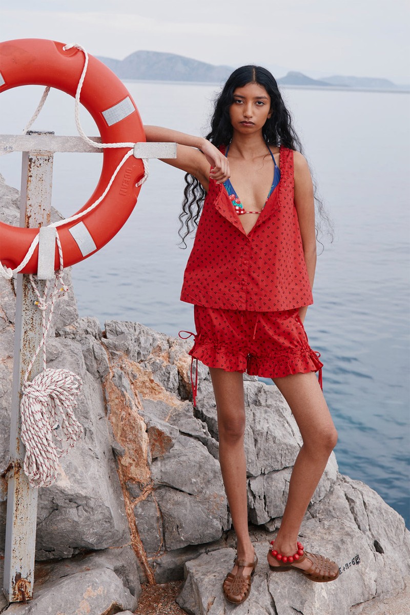 Mafalda Ruffle Neck Top from Damson Madder