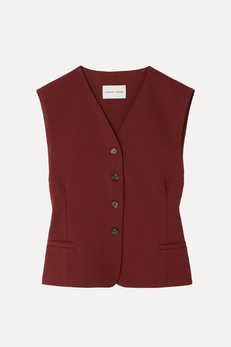 Teora Stretch-Wool Vest from Loulou De Saison