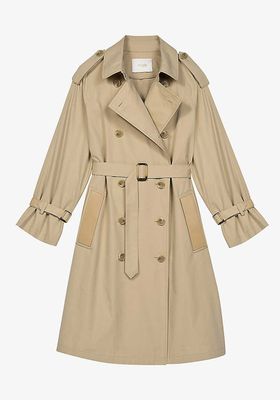 Belted Cotton-Blend Trench Coat from Maje