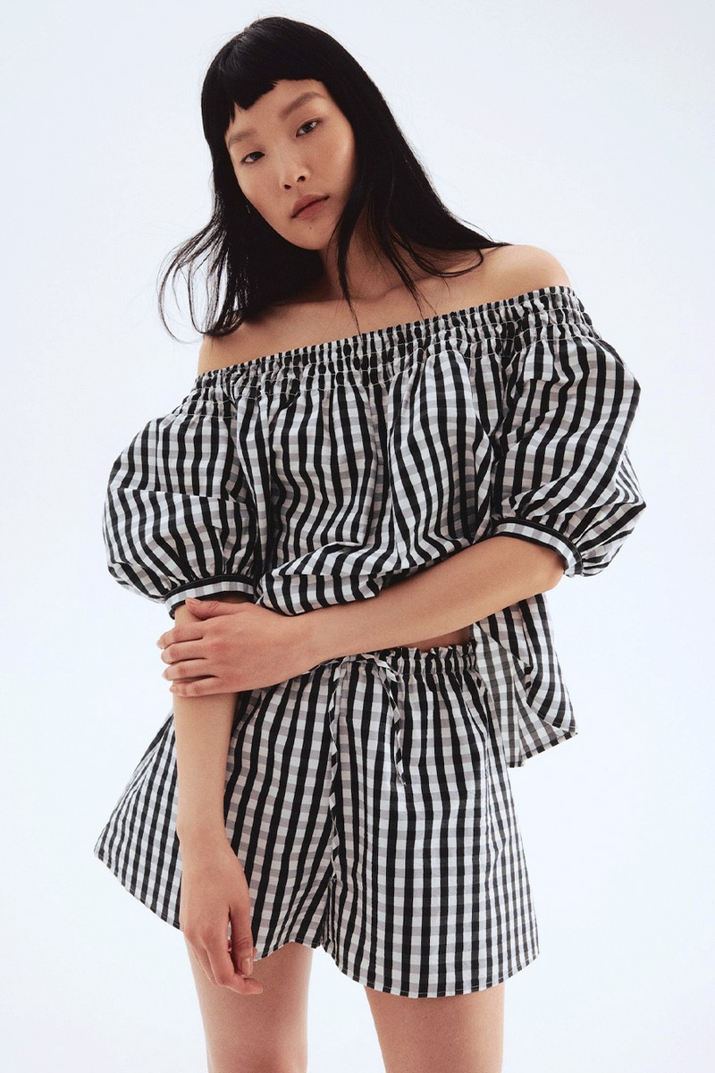 Smocked Off-The-Shoulder Blouse from H&M