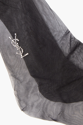 Monogrammed Crystal-Embellished Tights from YSL