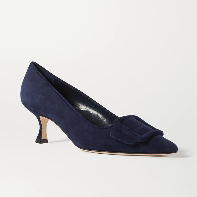 Maysale Buckled Suede Pumps