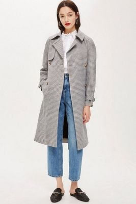 Belted Check Trench Coat from Topshop