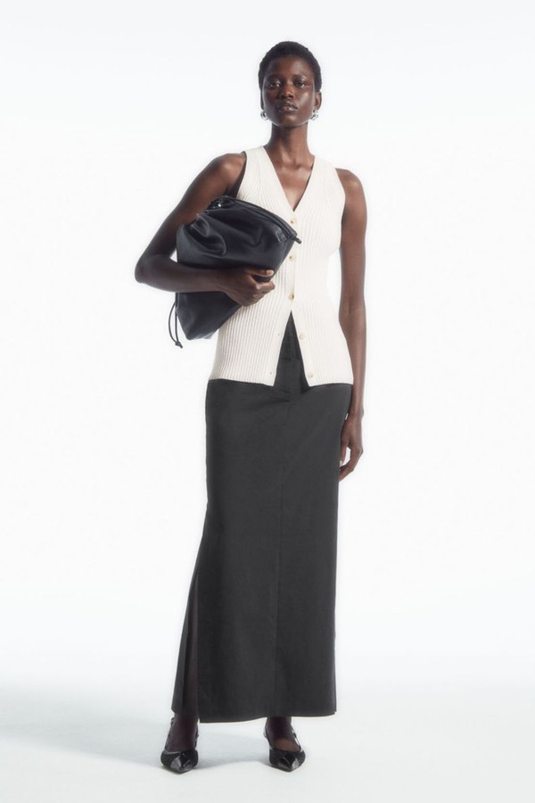Rib-Knit V-Neck Waistcoat from COS