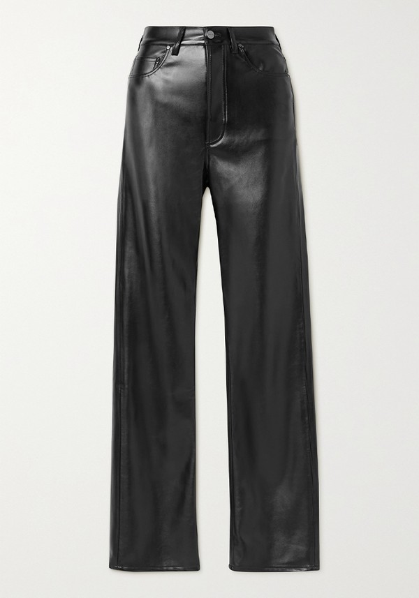 Kat Vegan Leather Straight-Leg Pants from Anine Bing