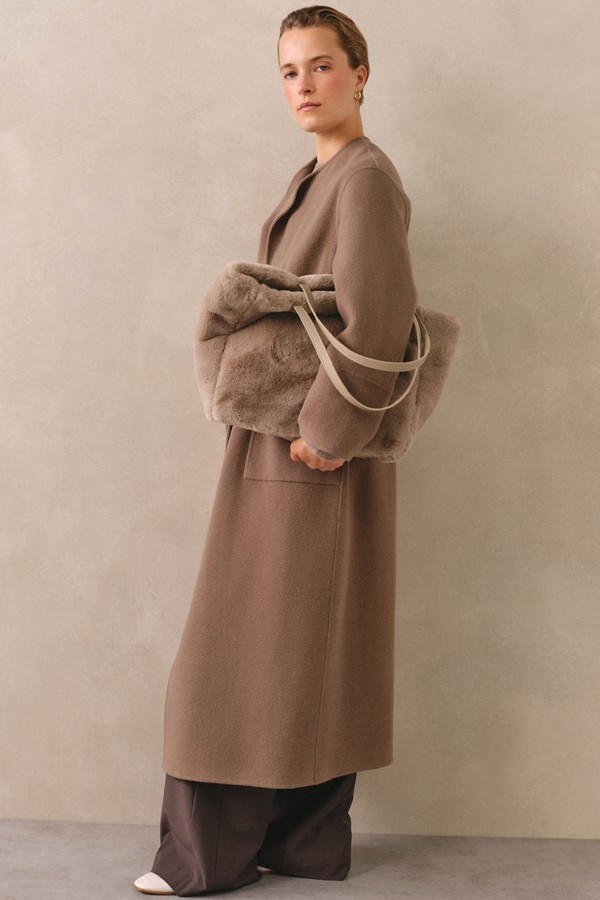 Recycled Faux Fur Shopper Bag from The White Company 