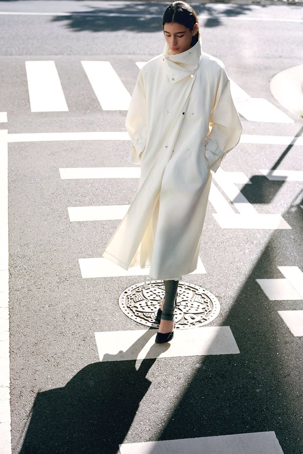 Oversized Funnel Neck Trench With Belt