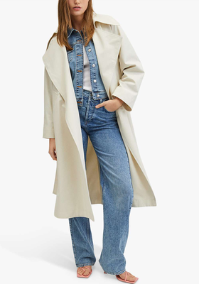 Mint Cotton Trench Coat from Mango