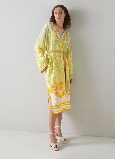 Sophia Lemon Print Kaftan Dress