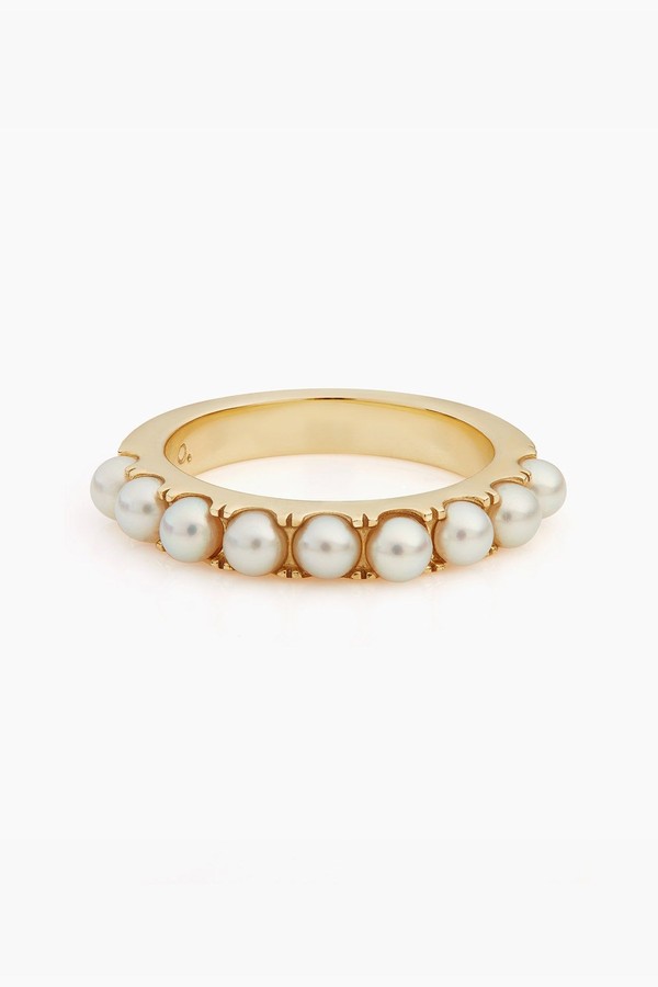 Vermeil Pearl Half Eternity Ring from Otiumberg