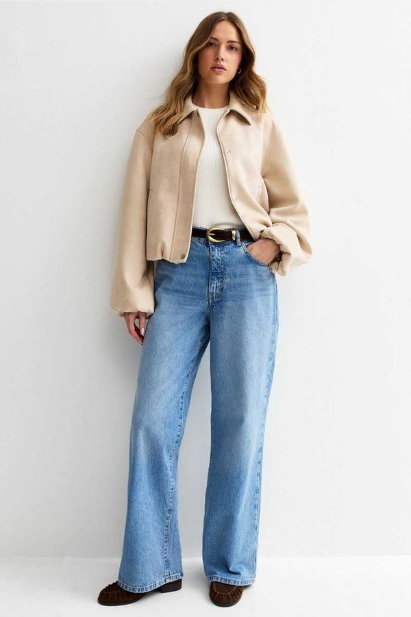 Faux Suede Bubble Hem Jacket