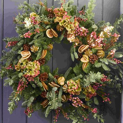 Pink Heather and Dried Fruit Wreath from Lucy Vail Floristry 