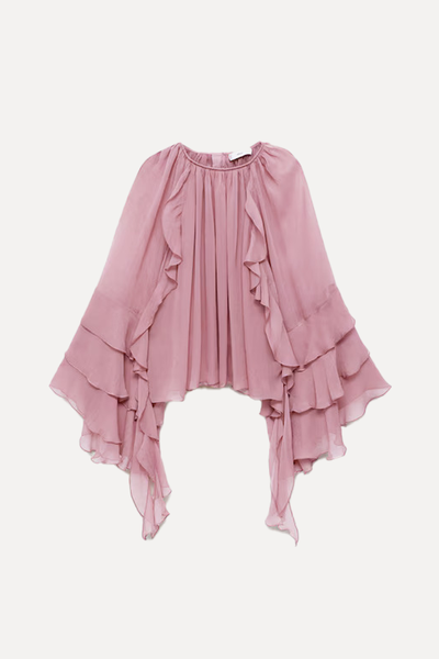 Ruffled Chiffon Blouse from Mango