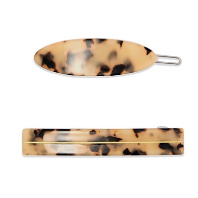 Set Of Two Tortoiseshell Resin Hair Clips from Valet