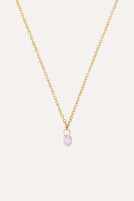 Solid Gold Celestial 4mm Drilled Diamond Necklace