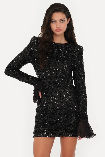 Sequin Mini Ls Dress