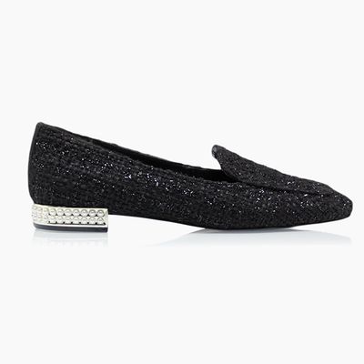 Pearl Heeled Square Toe Loafers from Dune London