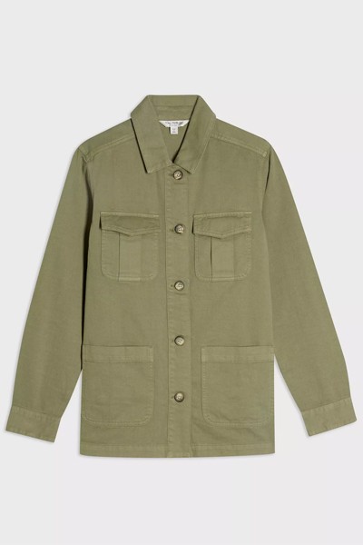 Khaki Longline Shacket from Miss Selfridge