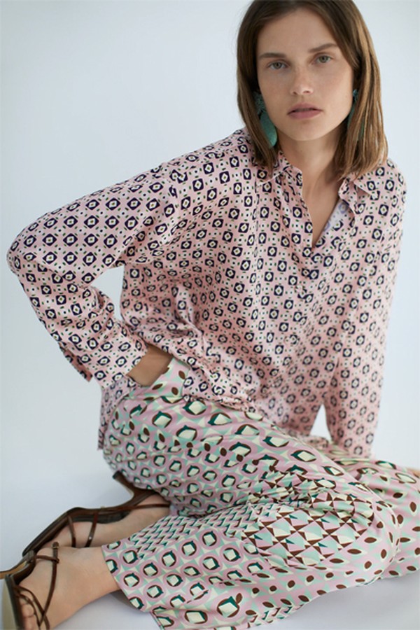 Geometric Print Blouse from Zara