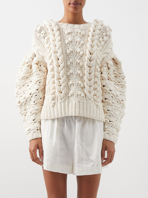 Colette Puff-Sleeve Chunky Knit Sweater from Ulla Johnson
